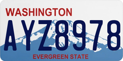 WA license plate AYZ8978