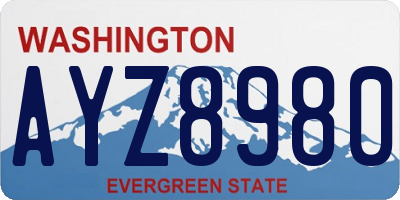 WA license plate AYZ8980