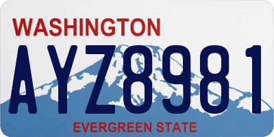 WA license plate AYZ8981