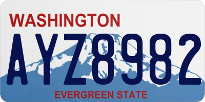 WA license plate AYZ8982