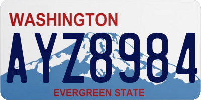 WA license plate AYZ8984