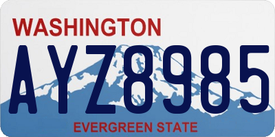 WA license plate AYZ8985