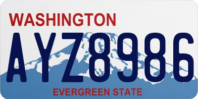 WA license plate AYZ8986