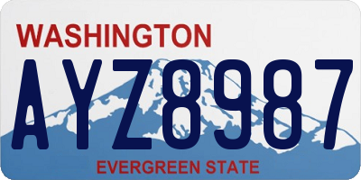 WA license plate AYZ8987