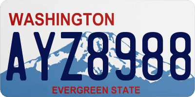 WA license plate AYZ8988