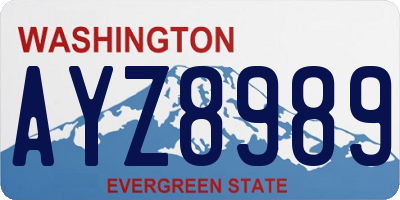 WA license plate AYZ8989