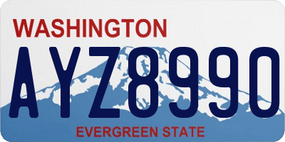 WA license plate AYZ8990