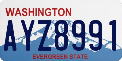 WA license plate AYZ8991