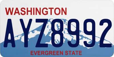 WA license plate AYZ8992