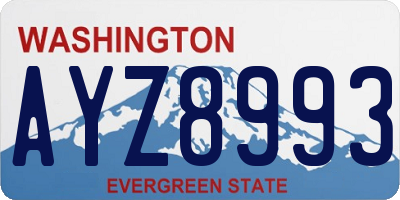 WA license plate AYZ8993