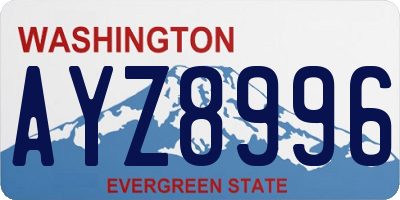 WA license plate AYZ8996