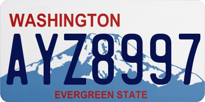 WA license plate AYZ8997