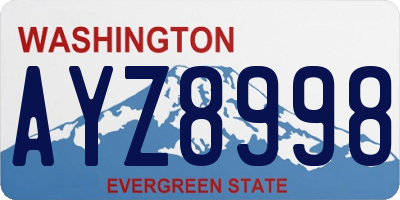 WA license plate AYZ8998