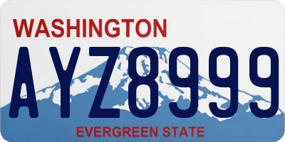 WA license plate AYZ8999