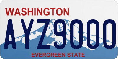 WA license plate AYZ9000