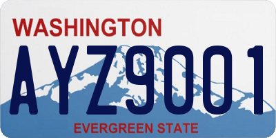 WA license plate AYZ9001