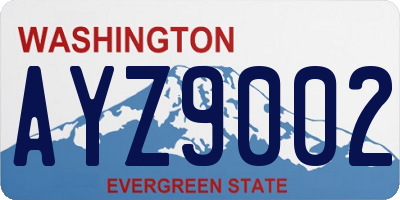 WA license plate AYZ9002