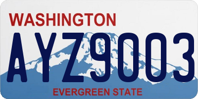 WA license plate AYZ9003