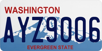 WA license plate AYZ9006