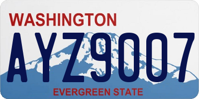 WA license plate AYZ9007