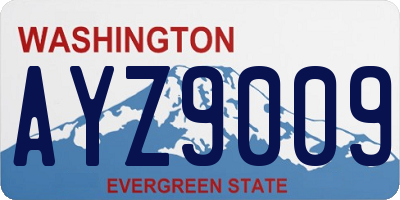 WA license plate AYZ9009