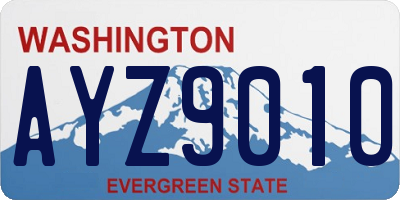 WA license plate AYZ9010