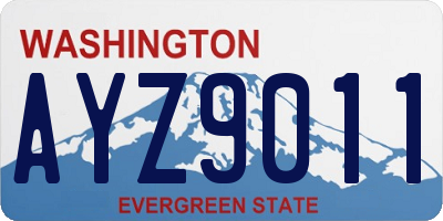 WA license plate AYZ9011