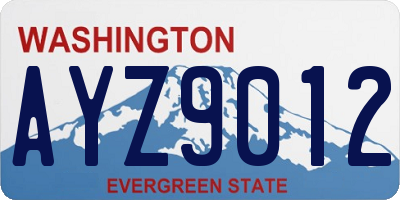 WA license plate AYZ9012