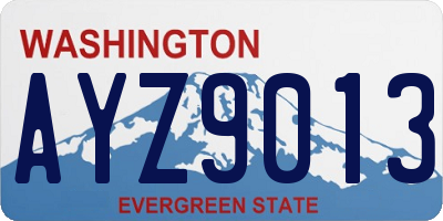 WA license plate AYZ9013