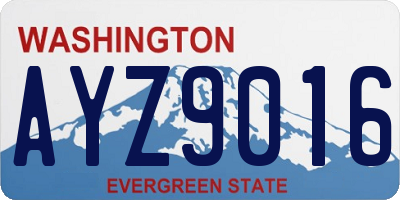 WA license plate AYZ9016