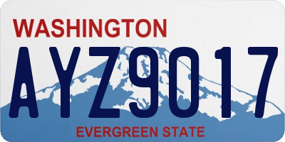 WA license plate AYZ9017