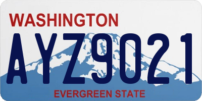 WA license plate AYZ9021