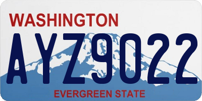 WA license plate AYZ9022