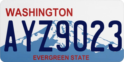 WA license plate AYZ9023