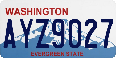 WA license plate AYZ9027