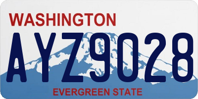 WA license plate AYZ9028