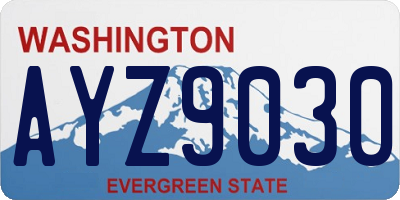 WA license plate AYZ9030