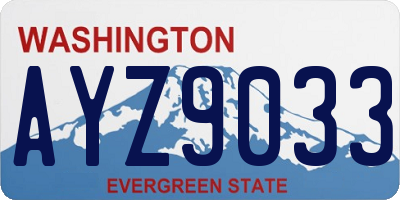 WA license plate AYZ9033