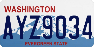 WA license plate AYZ9034