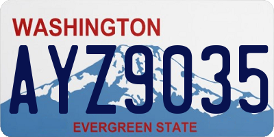 WA license plate AYZ9035