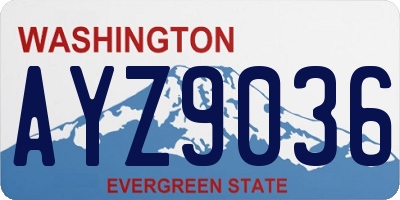 WA license plate AYZ9036