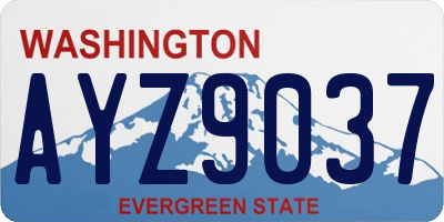 WA license plate AYZ9037