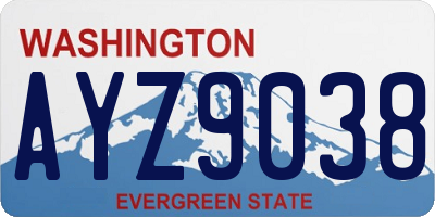 WA license plate AYZ9038