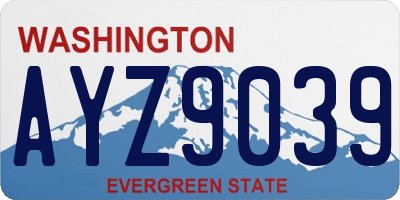 WA license plate AYZ9039