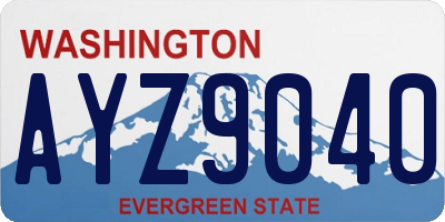 WA license plate AYZ9040