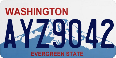 WA license plate AYZ9042