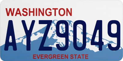 WA license plate AYZ9049