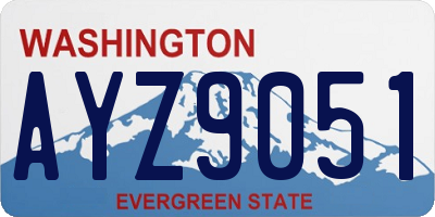 WA license plate AYZ9051