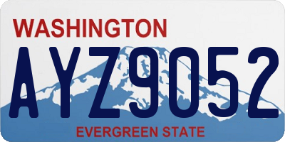 WA license plate AYZ9052