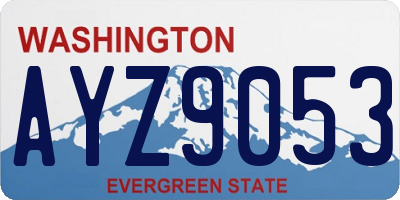 WA license plate AYZ9053